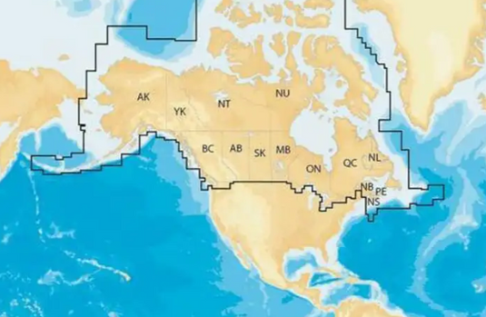 Navionics NAV+ Regions Map Canada+AK - Lake Charts MSD/NAV+CA