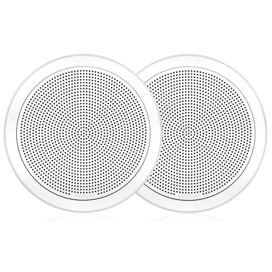 FUSION FM-F77RW FM Series 7.7" Flush Mount Round Marine Speakers - White Grill - 200W