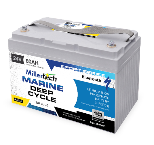 MillerTech 24V 80ah Sport Series Lithium Battery w/ Bluetooth