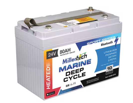 MillerTech HEATED 24V 80ah Sport Series Lithium Battery w/ Bluetooth