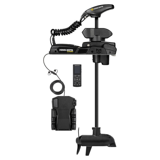 Minn Kota Ulterra QUEST Q2 90/115 lb brushless trolling motor with 45-inch shaft, built-in Humminbird Dual Spectrum CHIRP sonar, wireless remote, automatic stow/deploy and power trim, part number 1358545