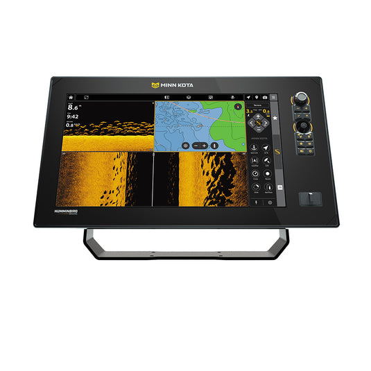 Minn Kota A16 15.6-inch Full HD fish finder and chartplotter with MEGA Side Imaging Plus and XM 14 HW MSI T transducer, 412460-1VX