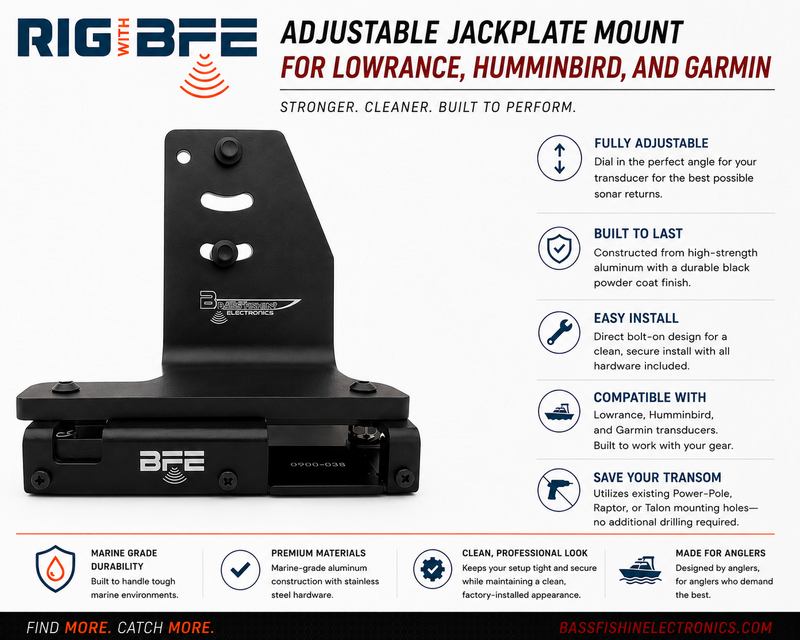 Load image into Gallery viewer, BFE Adjustable Jackplate Mount for Lowrance, Garmin, Humminbird
