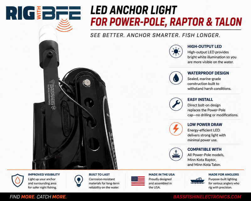 Load image into Gallery viewer, BFE LED Shallow Water Anchor Light for Power Pole, Minn Kota Raptor, and Talon
