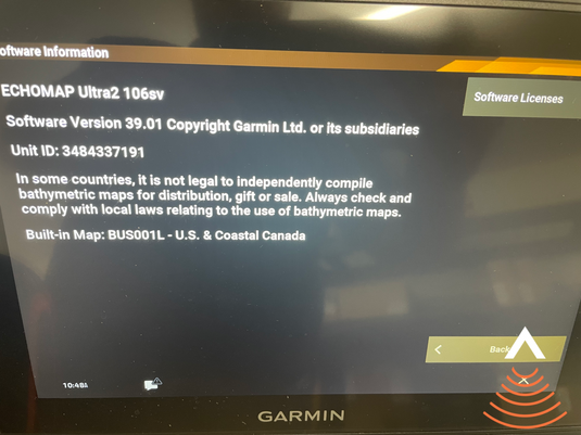 Used Garmin Echomap Ultra 2 106sv
