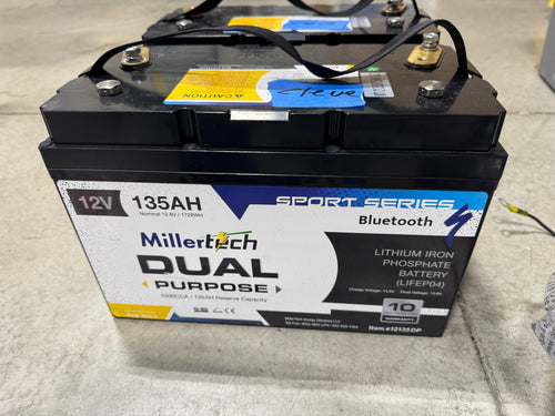 Used MillerTech 135ah Dual Purpose Lithium Battery