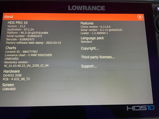 Used Lowrance HDS 10 PRO