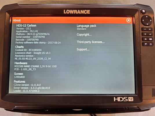 Used Lowrance HDS Carbon 12 - BassFishin Electronics, LLC