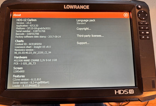 Used Lowrance HDS Carbon 12 - BassFishin Electronics, LLC