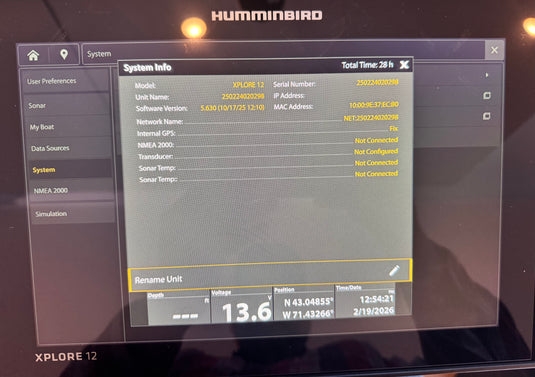 Used Humminbird XPLORE 12 - BassFishin Electronics, LLC