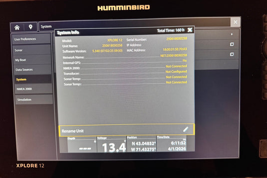 Used Humminbird XPLORE 12