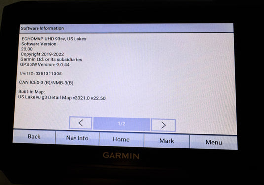 Used Garmin Echomap UHD 93sv