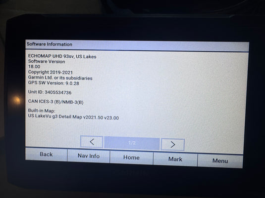 Used Garmin Echomap 93sv UHD
