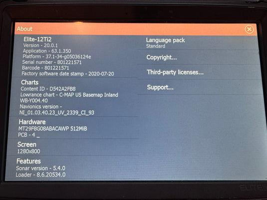 Used Lowrance Elite 12 Ti2