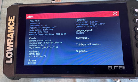 Used Lowrance Elite 9 FS