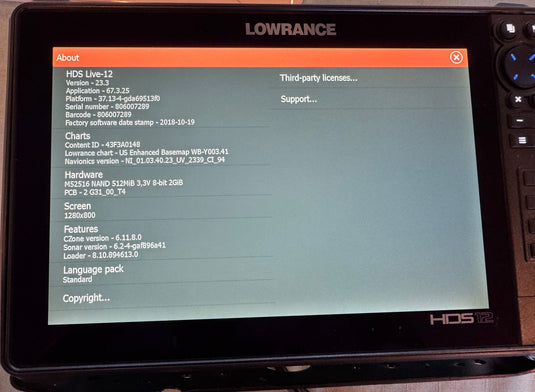 Used Lowrance HDS 12 Live