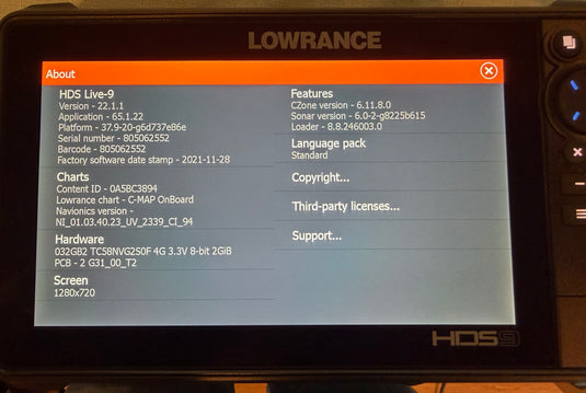 Used Lowrance HDS 9 Live