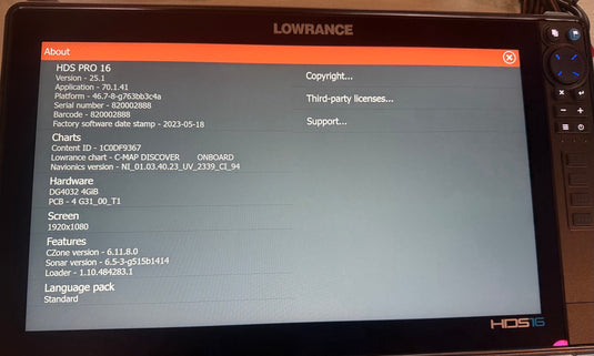 Used Lowrance HDS 16 PRO