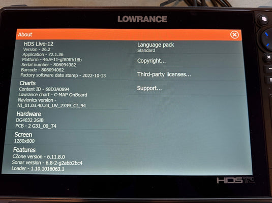 Used Lowrance HDS 12 Live