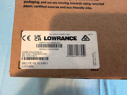 Open Box Lowrance Elite Fs 10 Active Imaging 3 in 1 Transducer