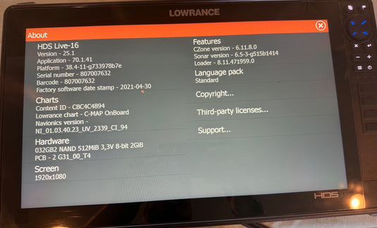 Used Lowrance HDS 16 Live