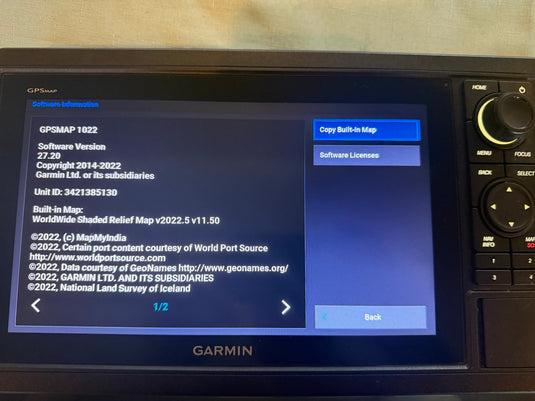 Used Garmin GPSMAP 1022
