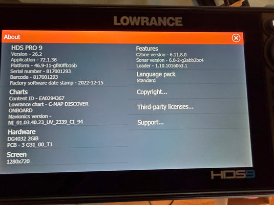 Used Lowrance HDS 9 PRO