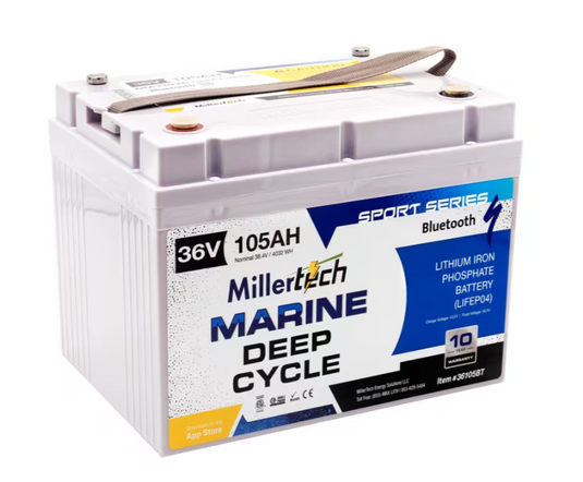 MillerTech 36V 105ah Sun Up-Sun Down Bluetooth Lithium Battery