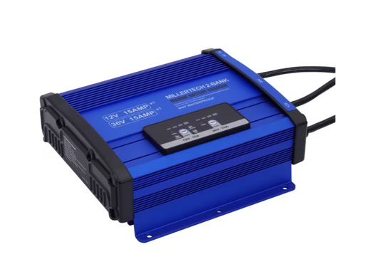MillerTech Marine Dual 2 Bank LiFePo4 Lithium Battery Charger 36V / 12V