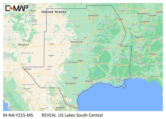 C-MAP M-NA-Y215-MS US Lakes South Central REVEAL™ Inland Chart