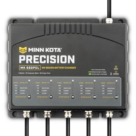 Minn Kota On-Board Precision Charger MK-550 PCL 5 Bank x 10 AMP LI Optimized Charger