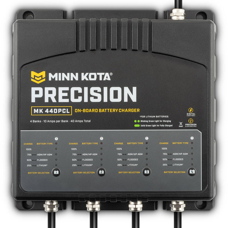 Load image into Gallery viewer, Minn Kota On-Board Precision Charger MK-440 PCL 4 Bank x 10 AMP LI Optimized Charger
