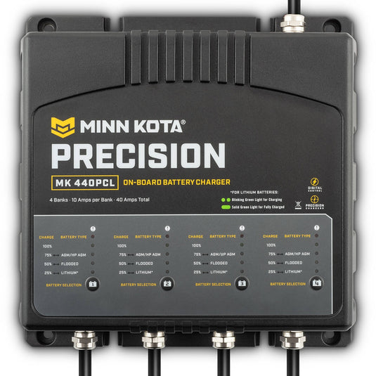 Minn Kota On-Board Precision Charger MK-440 PCL 4 Bank x 10 AMP LI Optimized Charger